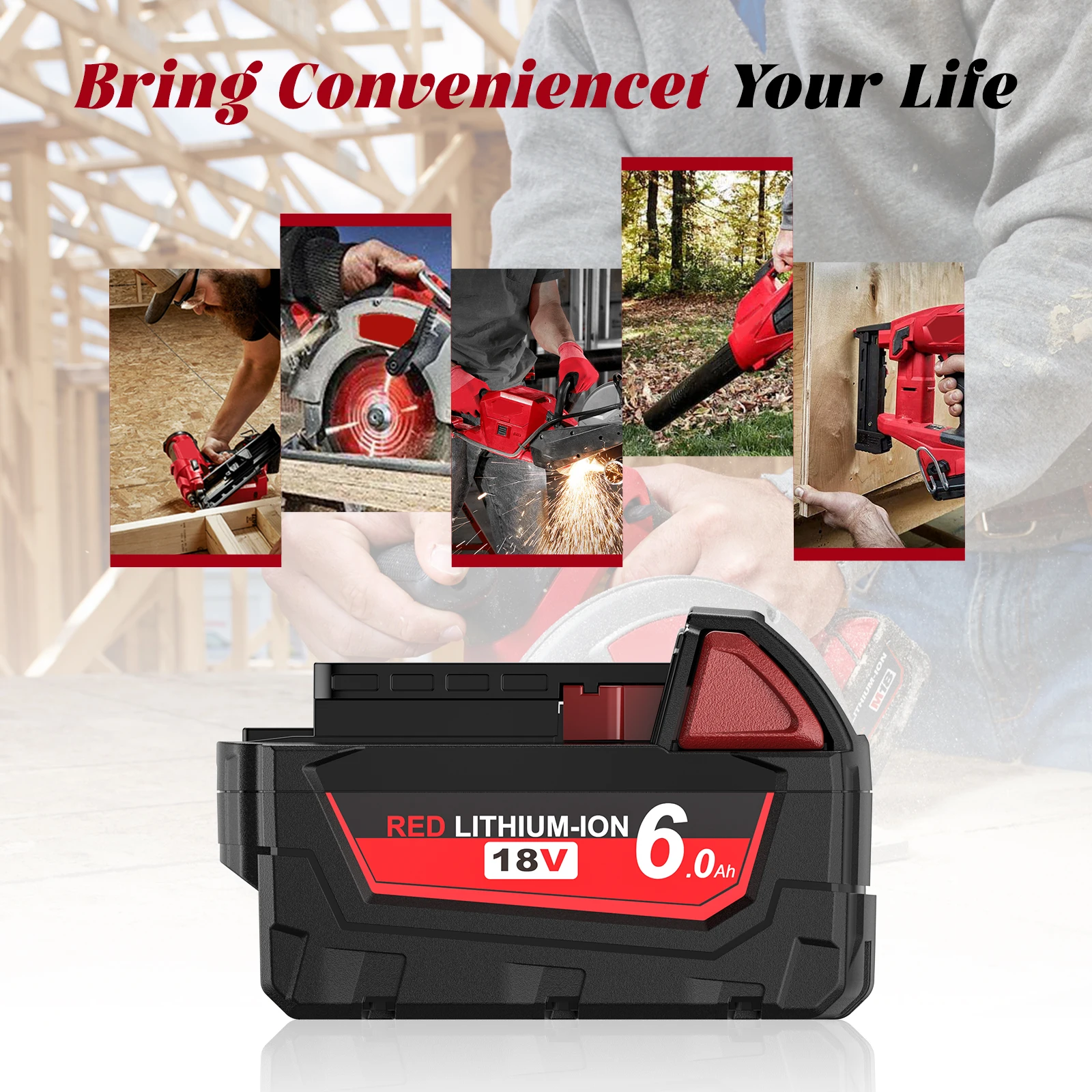 18V Battery for milwaukee m18 battery 9.0Ah 6.0Ah 48-11-1812 compatible chainsaw/electric ratchet/screwdriver tools