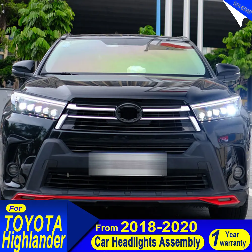 LED Headlight For Toyota Highlander 2018 2019 2020 2021 Auto Lamp Assembly Case LED Front Lamp headlights Plug and play