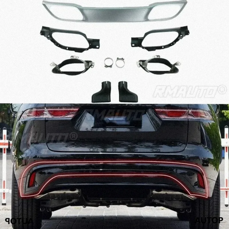Car Rear Bumper Lip Splitter Diffuser Spoiler Bumper Guard Protector Cover Apron Body Kit For Jaguar F-PACEH Car Accessories