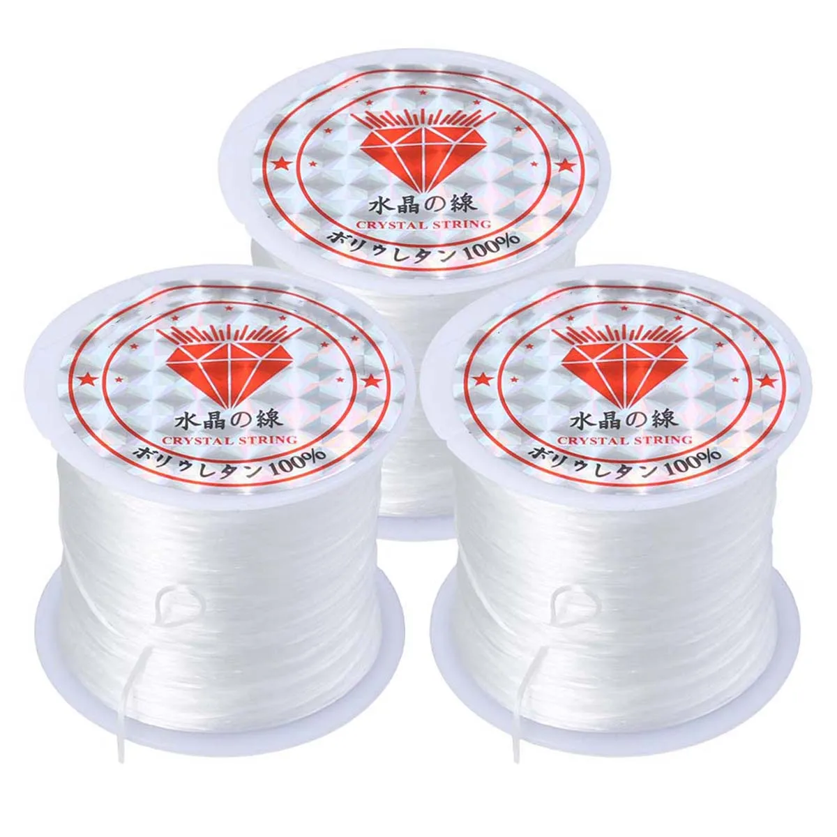 

3pcs Elastic Crystal Beading Thread Strong Transparent Making Stringing Line Vibrant Nylon Cord for Bracelet