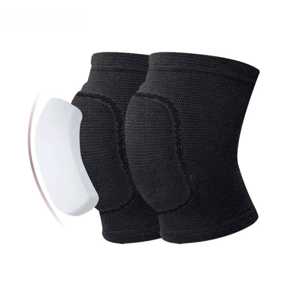 Ice Hockey Sports Knee Pad 1Pair Hockey Equipment Sports Protector Elastic Thicken Sponge Gym Yoga Training Knees Brace Support