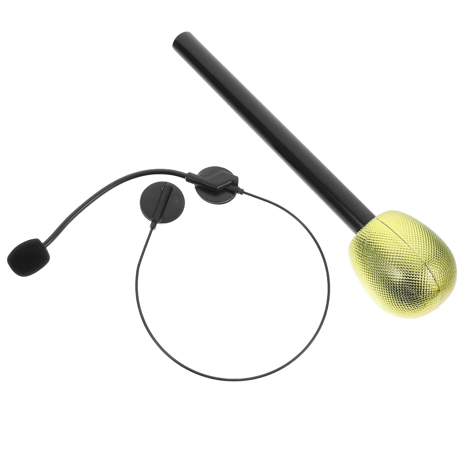 2 Pcs Celebrity Dress Up Costume Microphone Concert Accessories Cosplay Headset Headphones Fake Microphones Halloween Party