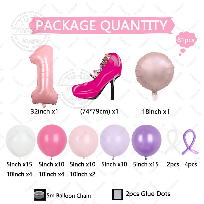 81 قطعة من بالونات فويل بكعب عالٍ لعيد الحب للفتيات وحفلات أعياد الميلاد وحفلات أعياد الميلاد وحفلات الزينة التذكارية والهدايا #2