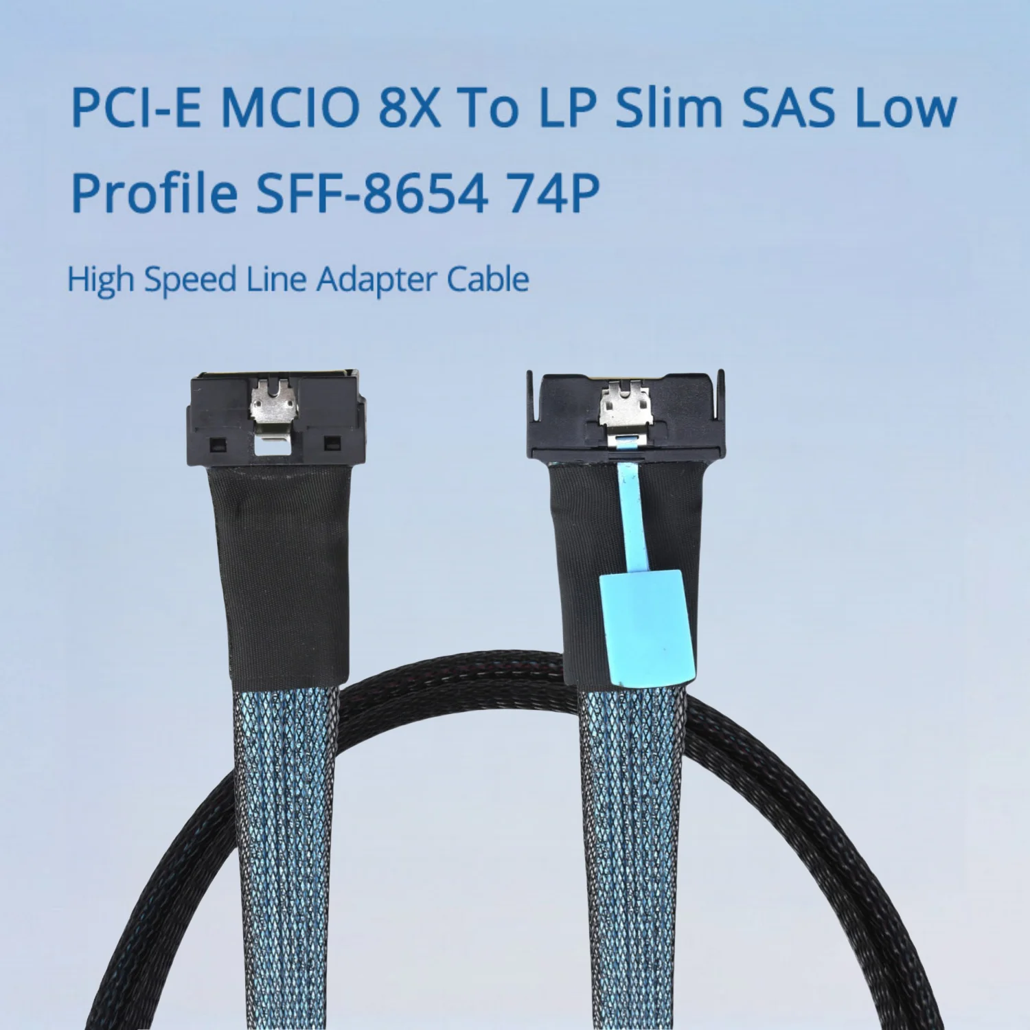 

PCI-E MCIO 8X To LP Slim SAS Низкопрофильный SFF-8654 74P Высокоскоростной линейный адаптер Длина кабеля Дополнительно 0,5 м 0,8 м 1 м