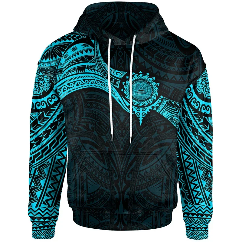 3D Maoli Flag Polynesian Tattoo Print Hoodies Polynesian Flag Totem Graphic Hooded Hoody Kid Fashion Cool Pullovers Tops Hoodie