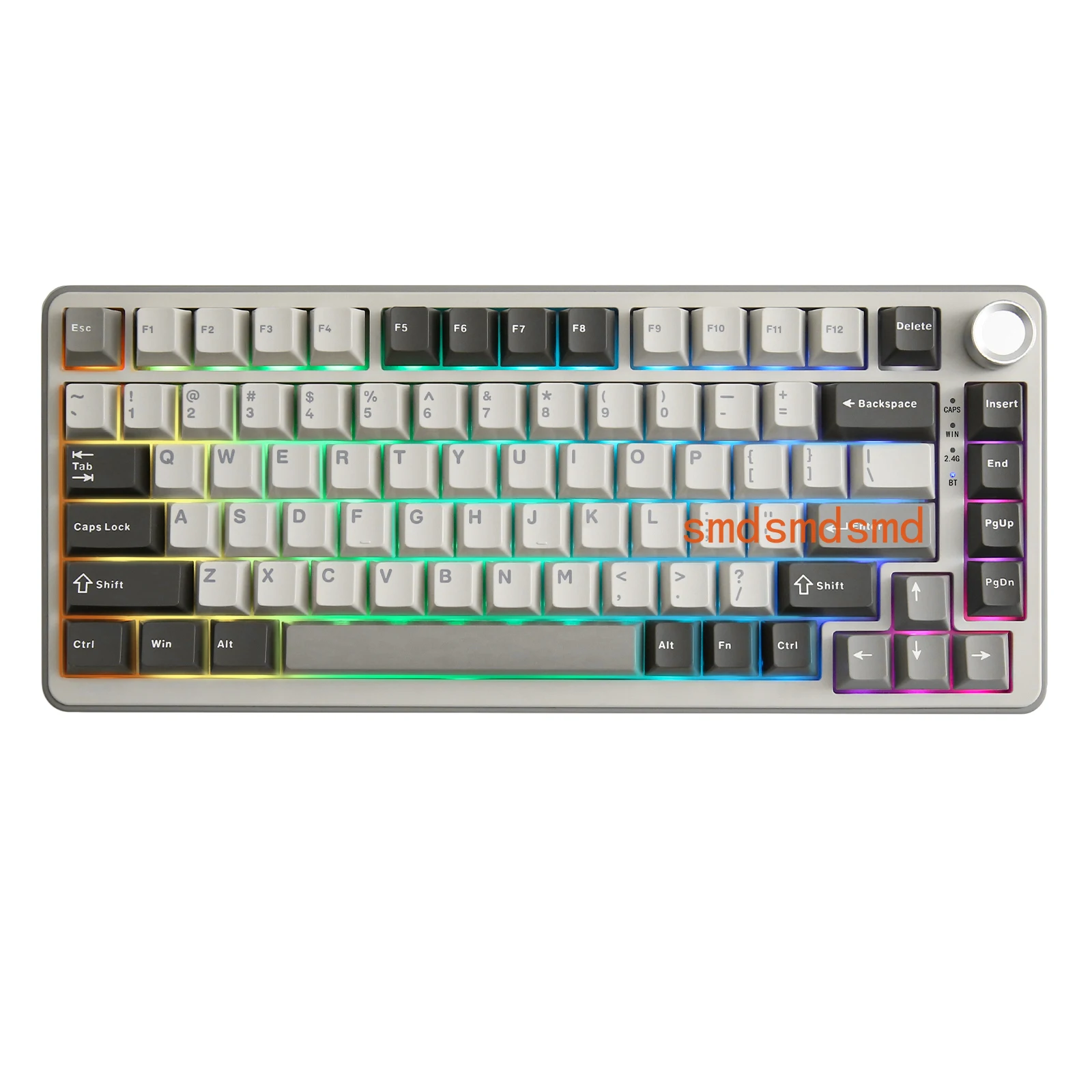B75 PRO Grey 75% 82-Key Wireless Mechanical Gaming Keyboard, Gasket Hot Swap Custom RGB BT/Type-C/2.4G Creamy Knob Keeb