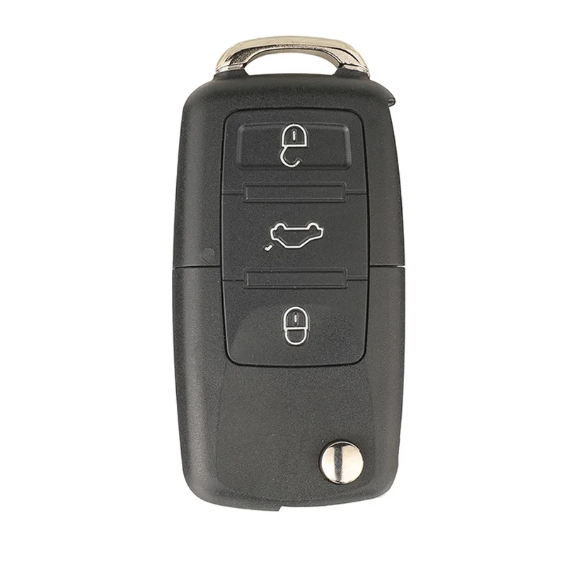 

Jingyuqin 3 Buttons Remote Case Cover For VW VVDI XKB501EN Car Key Shell Without Battery Holder No Blade Fob