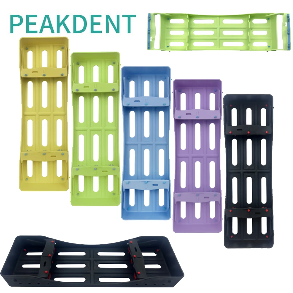 1Pcs Dental Plastic Sterilization Rack Burs Box Holders Cages Cassette Rack Tray Holder for 3 Instruments Disinfection Placing