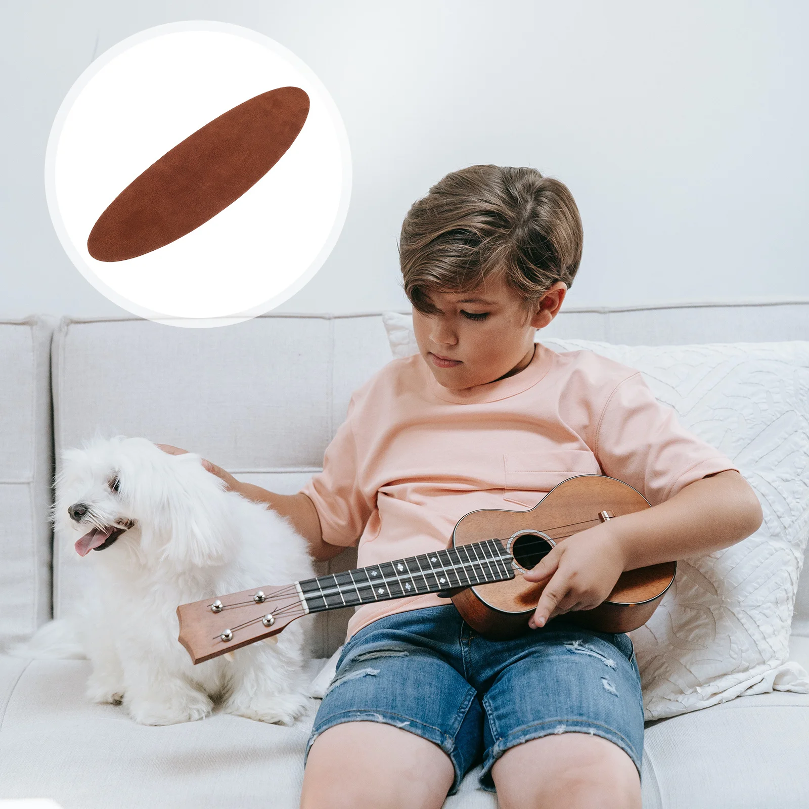 

1Pcs Musical Instrument Cowhide Anti-Skid Pad Nonslip Mat for Pipa Erhu Guitar Leg Cushion Wear-Resistant Instrument