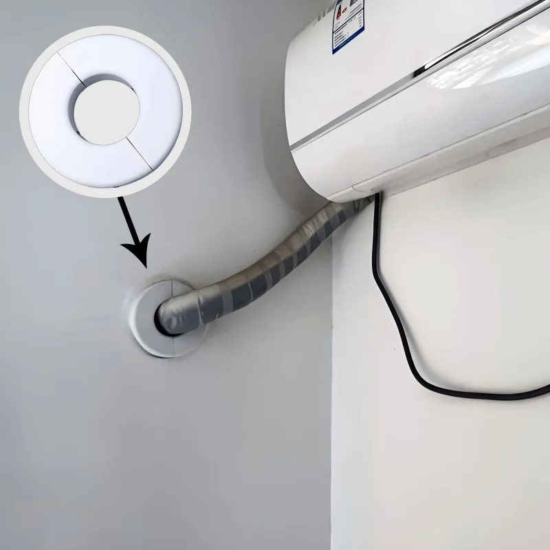 Air Conditioner Wall Hole Cover Removable Split AC Pipe Hole Decorative Cover Wall Opening Shield Concealer Plug