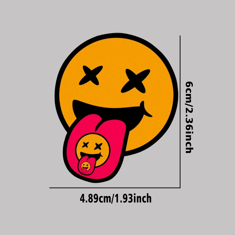 Pegatinas creativas con cara sonriente para motocicleta, calcomanías de vinilo impermeables para motocicleta, Scooter Eléctrico, cuerpo, tanque de combustible, casco de carreras, 1 ud.