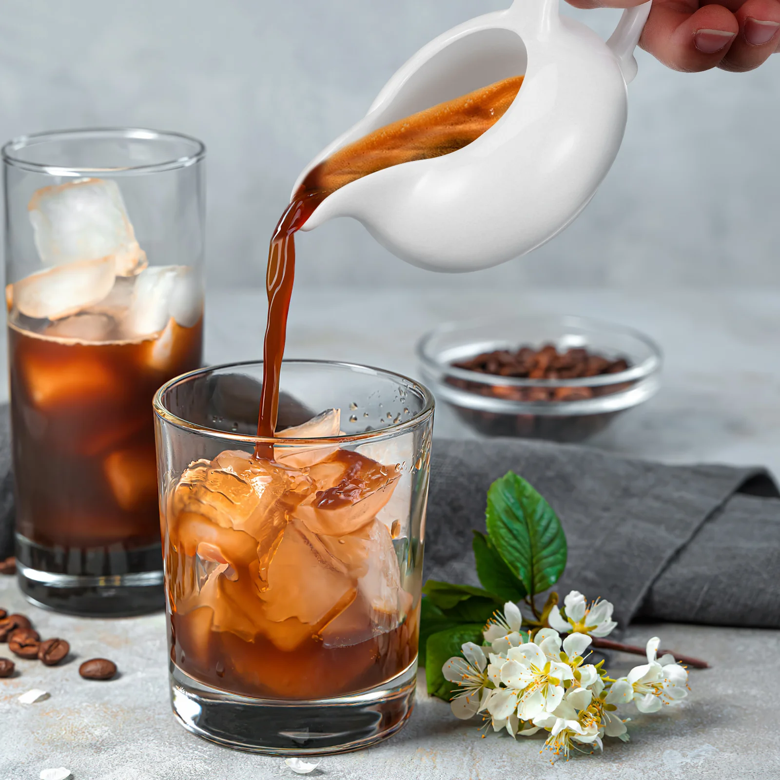 เหยือกครีมนมกาแฟ 3 ชิ้น ถ้วยเซรามิกอเนกประสงค์สำหรับตีฟองนม เหมาะสำหรับใส่ซอส จิ้มอาหาร ใช้ในบ้าน รับประทานอาหาร ปิ้งย่าง ใช้กลางแจ้ง