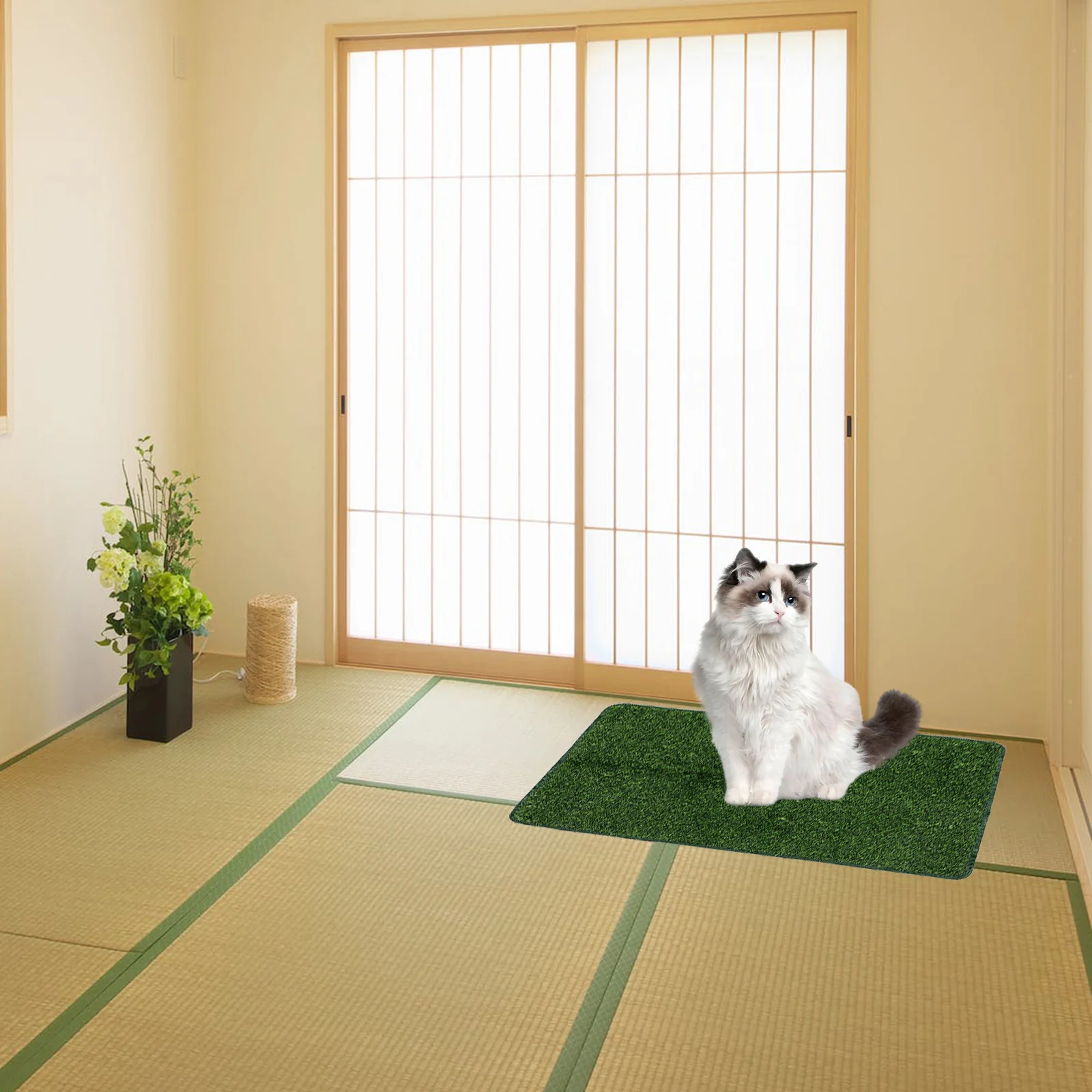 

Pet Pee Pad Wear-Resistant Fake Grass Soft Water Absorbing Decorative Mat for Cage Car Room Puppy Training Fake Grass