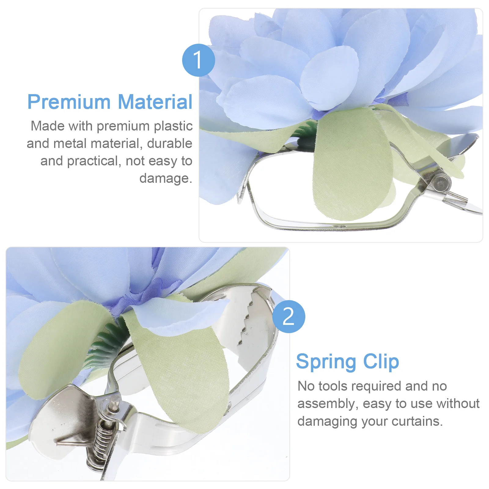 

2Pcs Modern Flower Curtain Tiebacks Quality Clips for Home Decoration