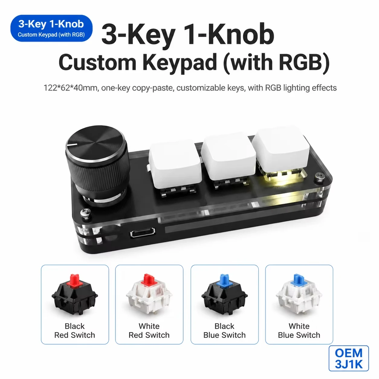 Programmable 3 Keys With Knob - Gaming Keyboard Number Pad avis et prix