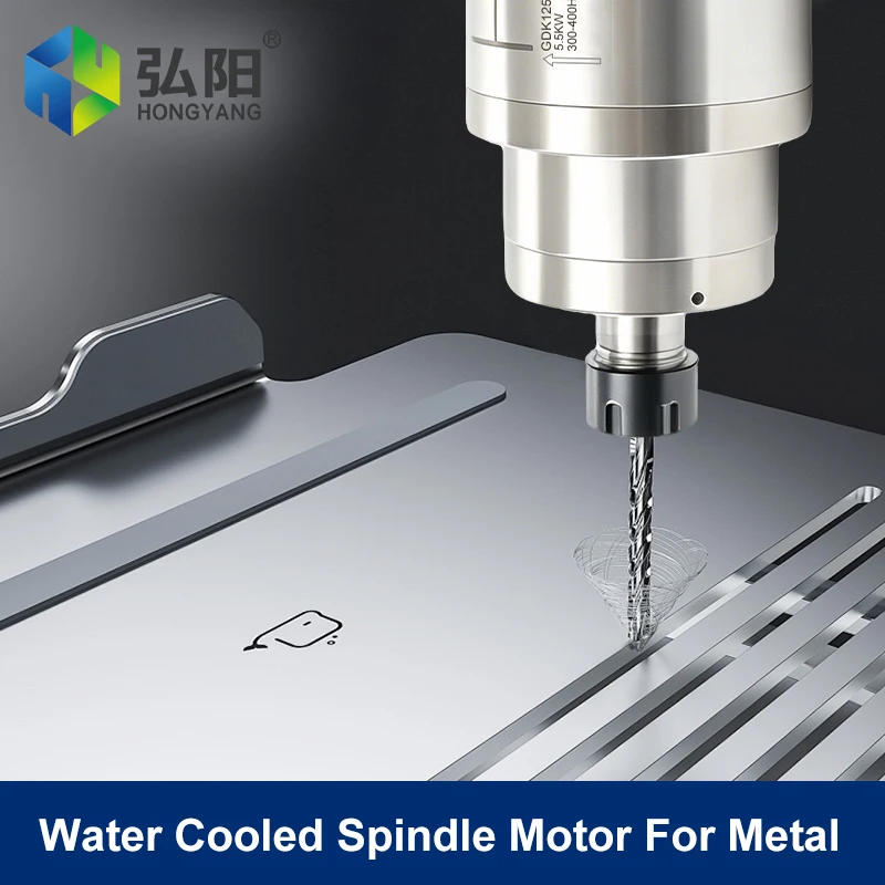 CNC Machine Spindle GDK125-18-24Z/5.5 5.5KW 220V 380V Water Cooled 24000RPM 400HZ ER25 4 Bearings Constant Torque Mold Spindle