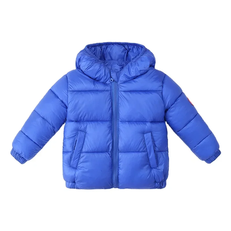 

Boys and girls new children down jacket short zipper baby cotton padded jacket winter hooded kids coat clothes