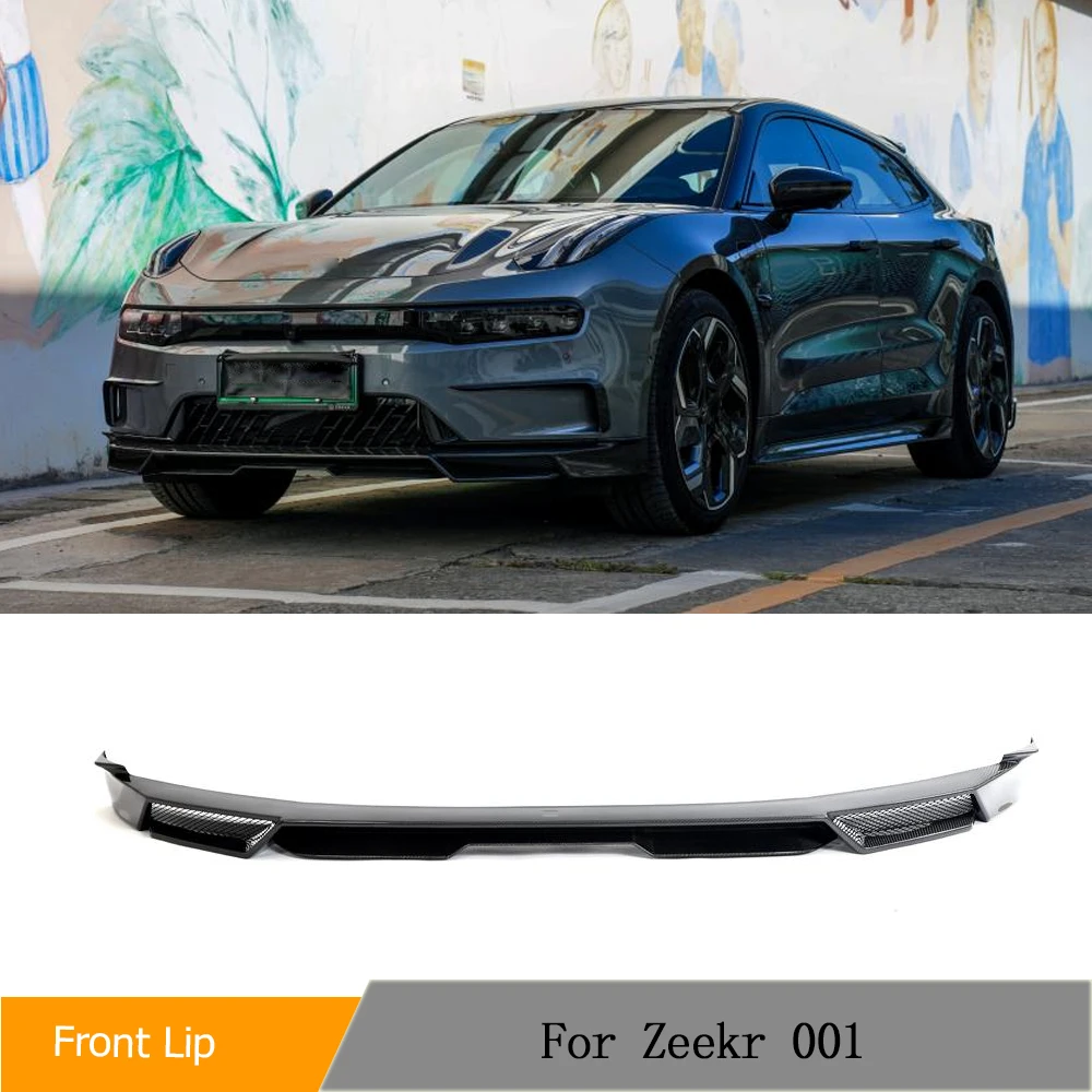 

For Geely Zeekr 001 2021-2024 Carbon Fiber Trim Car Front Car Body Kits Shovel Front Lip Front Bumper Protector