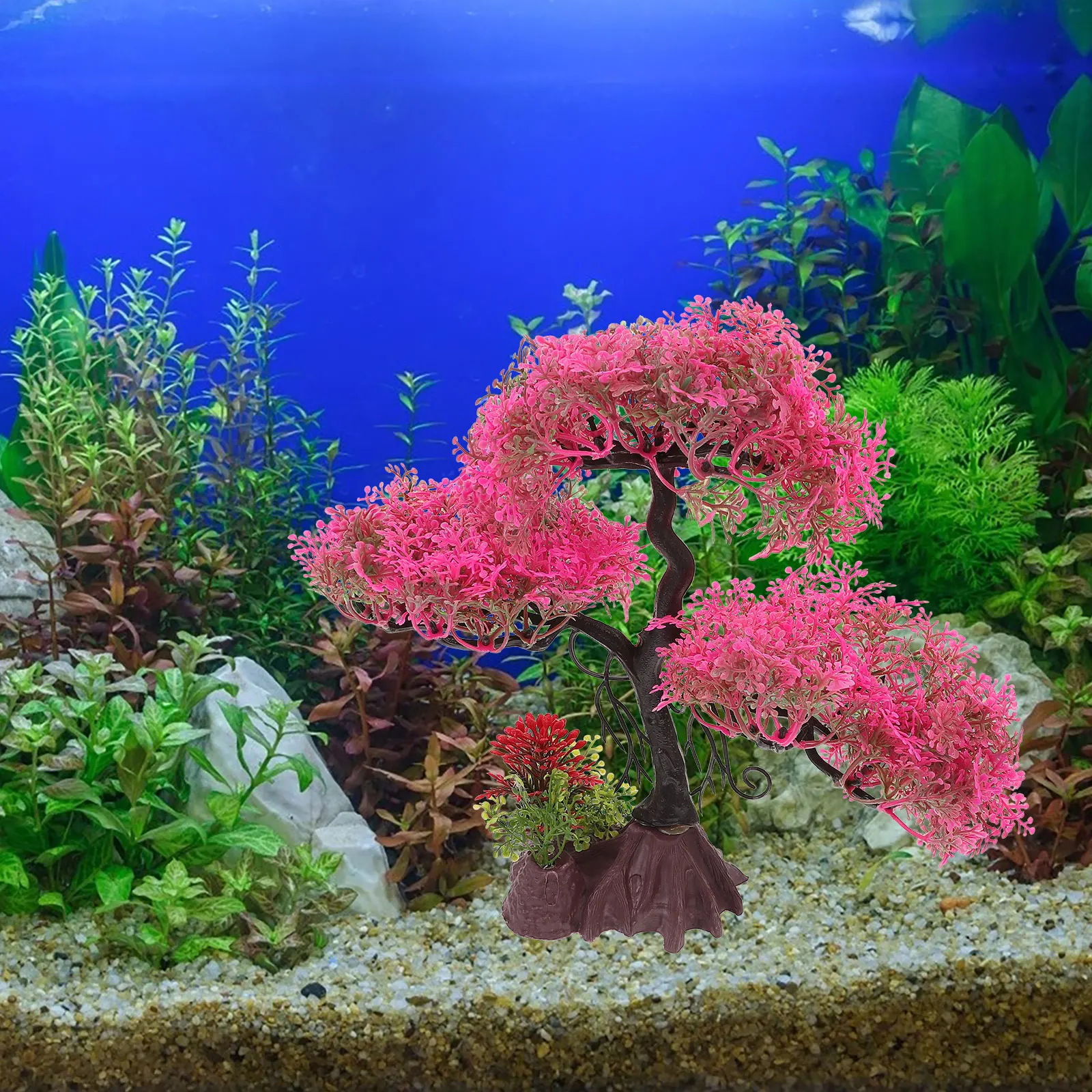 

7pcs Fake Plants for Fish Tank Decorations Aquarium L scaping Plants Vivid Aquarium L scaping Desktop Plastic Grass