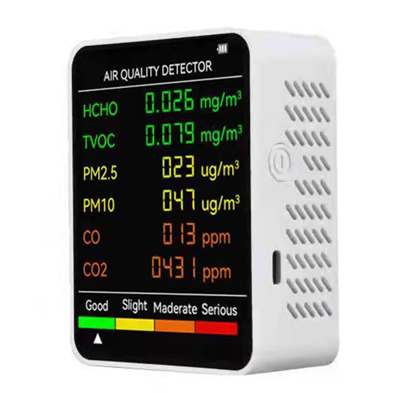 

6 In 1 Multifunctional Air Quality Monitor CO CO2 Concentration Detector PM2.5 PM10 HCHO TVOC Monitoring