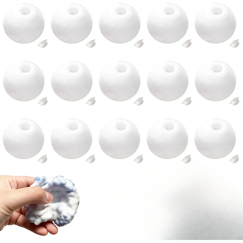 15PCS DIY TPR Ball Skin, White Hollow Empty Ball Shell, Handmade Craft Ball Toy, Stress Relief Slow Rebound Squishy Outer Skin