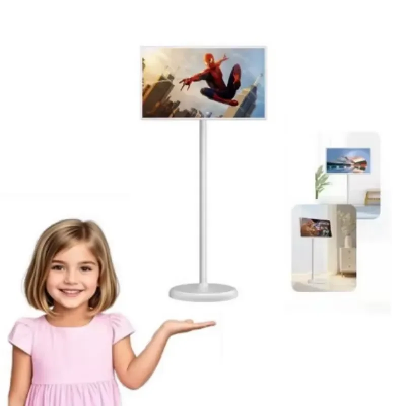 27 Inch Android Touch Screen Monitor Portable LCD Display with Battery Rotating Stand HD Panel for Home Office Gaming Use