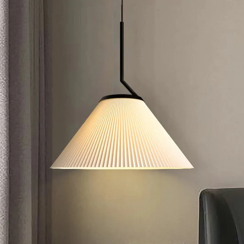 

Pleated Chandelier Nordic Vintage Cloth Folding Pendant Lamp Dining Room Study Bedroom Modern Simple Atmosphere Led Light