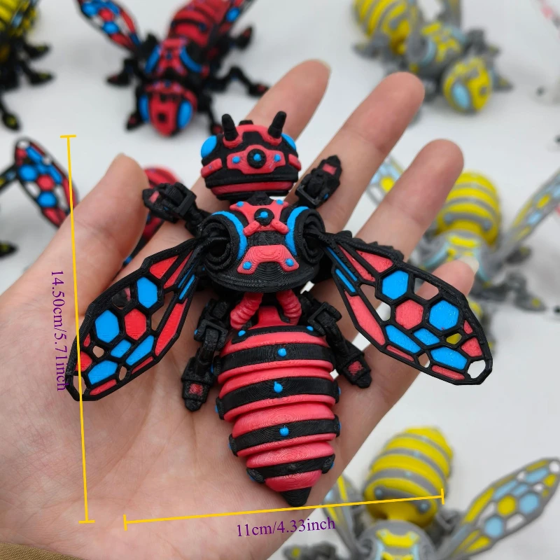 Figura mobile modello Bumblebee anatomicamente accurato Articolo da collezione stampato in 3D con giunti posizionabili per l'arredamento dell'home office