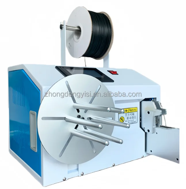Desktop Semi-Automatic Cable Winding Machine with Tying Function Coil Winder Cord Tying Machine Wire Coiling and Binding Machine