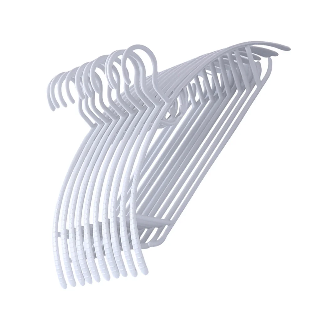 

10 pcs Wide Shoulder Hangers White Non-Slip Clothing Organizer For Kids Adults Plastic Wardrobe Hook Closet Storage