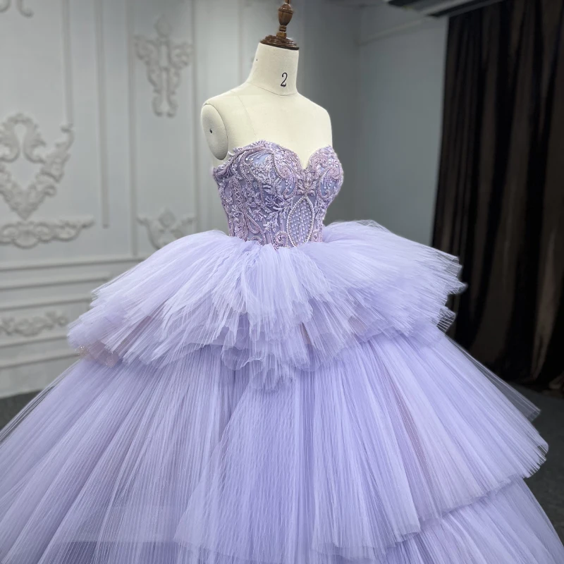 Quinceanera Dresses Ball Gown Crystal Vestidos De 15 Años Purple Cake Sweetheart Beading DY9906 Evening Party Dress 2022