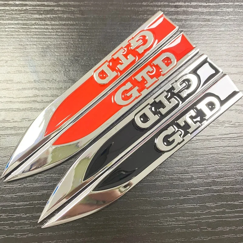 1Pair Metal GTD Car Wing Right & Left Side Badge Fender Emblem Car Sticker for VW GOLF MK7 MK4 MK5 MK6 Label Car styling
