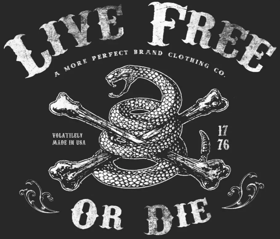 

Live Free или Die. Модная футболка с принтом змеиных костей, 100% хлопок, с круглым вырезом, летняя повседневная мужская футболка с коротким рукавом, размер S-3XL