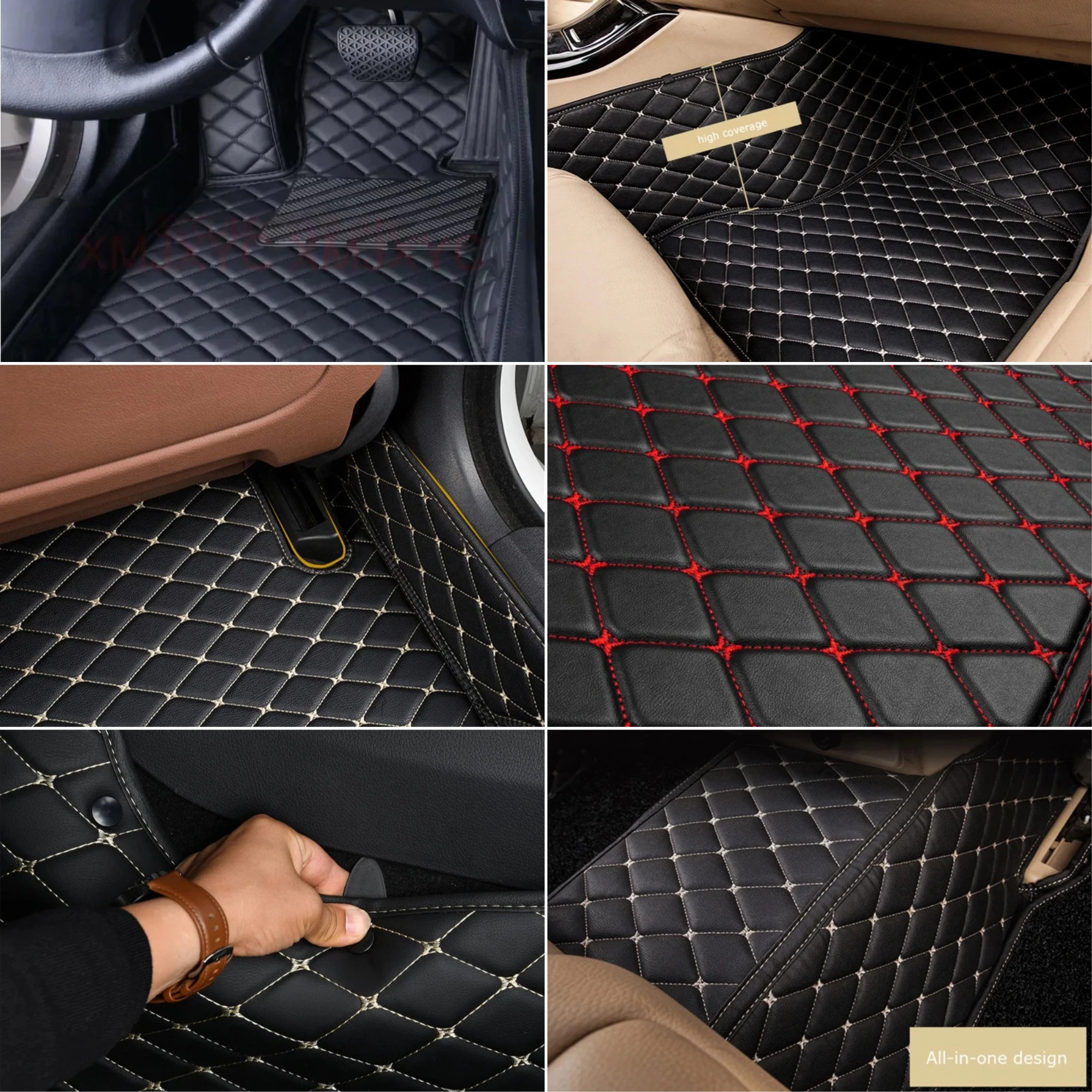 Tapis de sol de voiture 7 places pour Volvo XC90 2016 2017 2018 2019 2020 2021 2022, ensemble complet de tapis en cuir pour véhicule