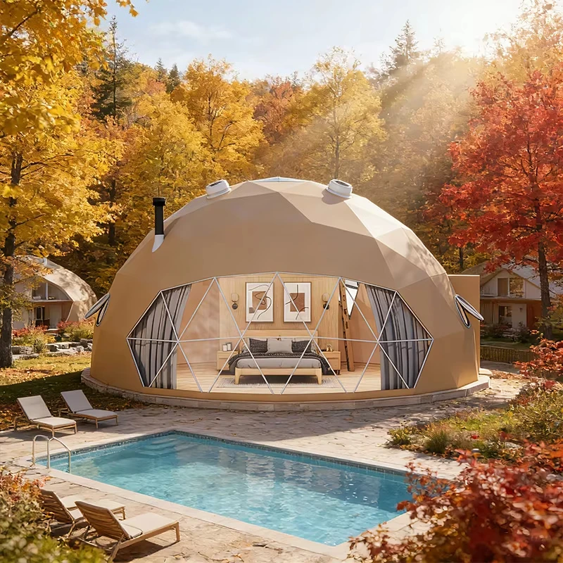 Winter Outdoor Event Dome Hotel Tent, Waterproof UV‑Resistant PVC Tent, Luxury Glamping Accommodation for Resort Campsite