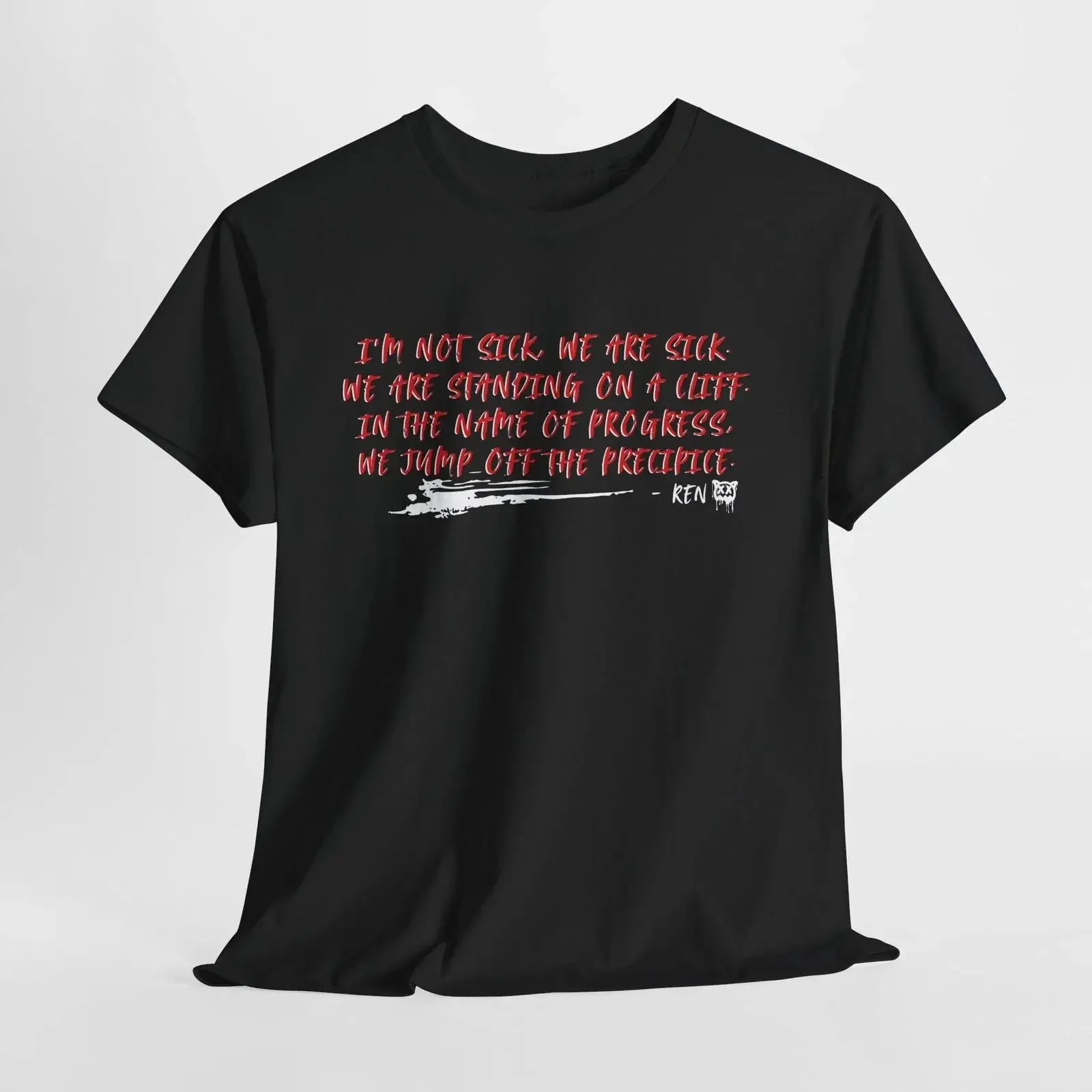 Ren Gill Sick Boi Black T Shirt Fan Merch RENegade Jump off the Precipice vintage Washed Unisex Soft fashion homme Comfortable