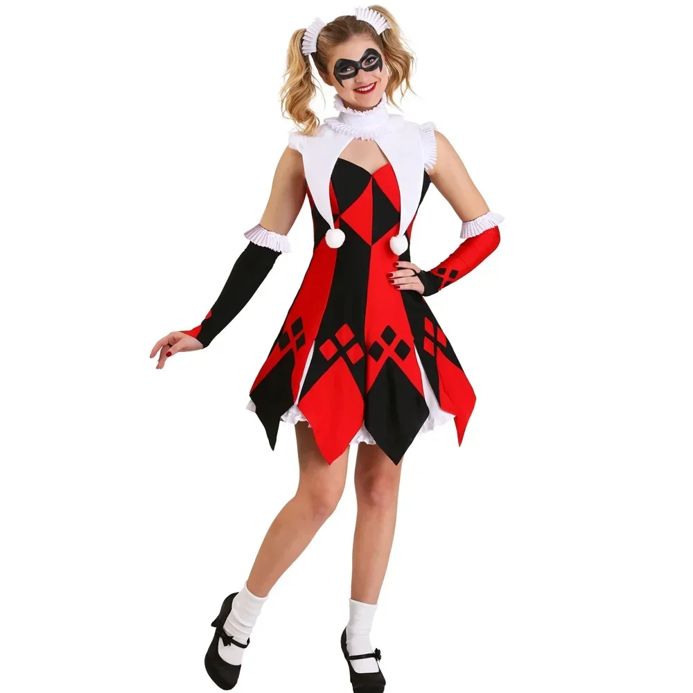 Halloween Women Circus Funny Clown Cosplay Costume