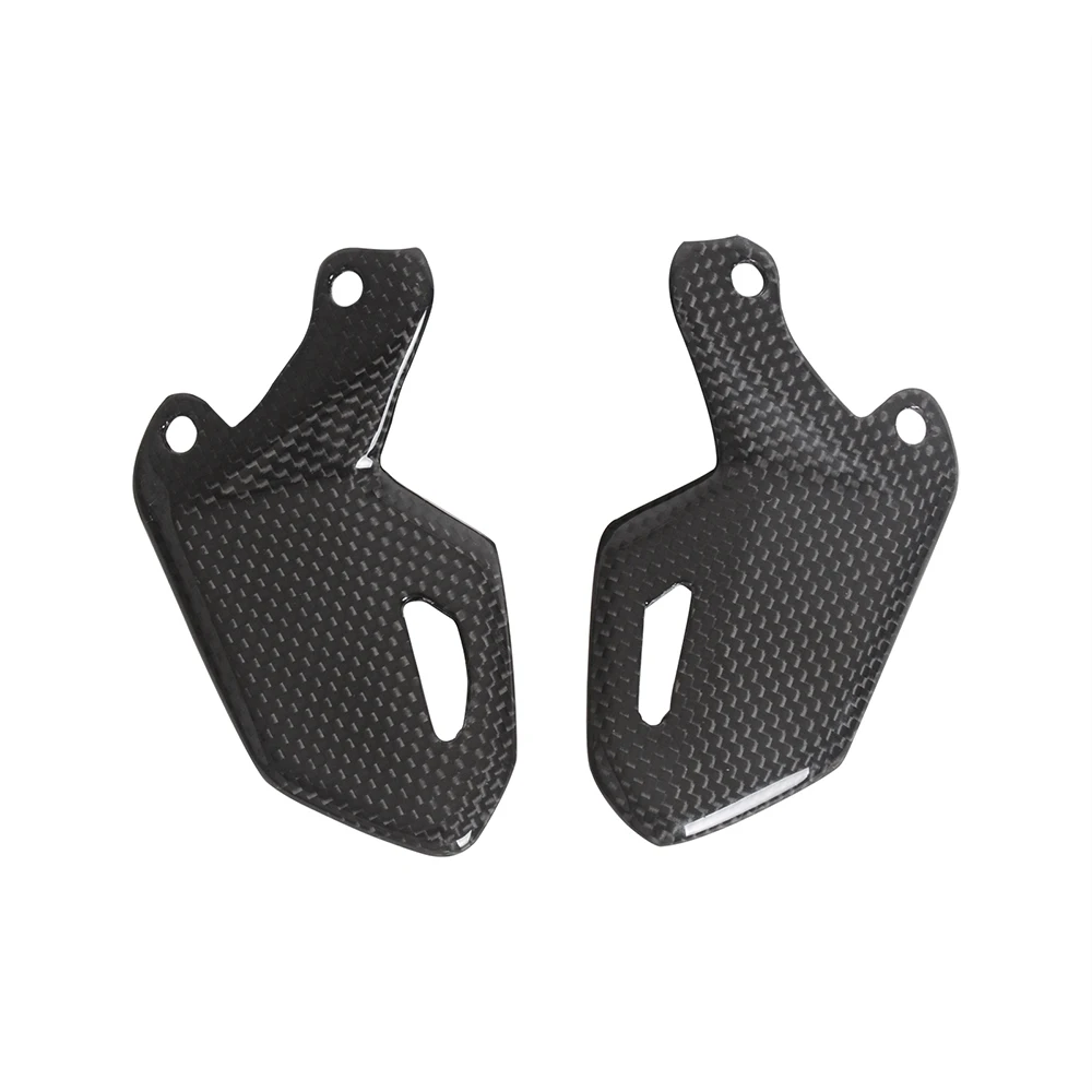 Real Carbon Fiber Heel Guards Rearset Protector Motorcycle Accessories Rear Footrest Wing Plate For Ducati DesertX 2022 2023