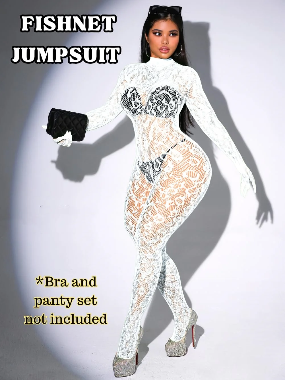

Sexy Lace Leopard Jumpsuit For Women Fishnet Bodysuit Glow Party Club Poster One Piece Mesh Full Body Rave Outfits