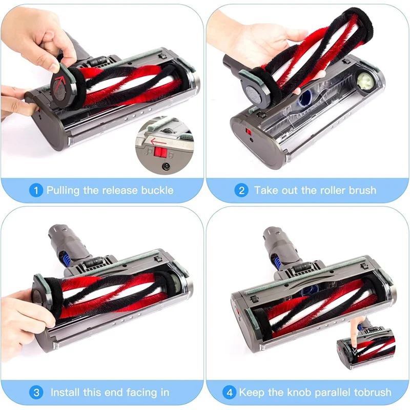

A66I Вакуумная щетка для пылесоса Dyson V7 V8 V10 V11 V15 Турбощетка со светодиодной подсветкой для ковра, пола, паркета, плитки