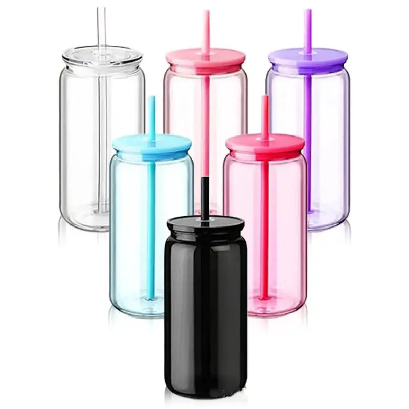 16oz 450ml Reusable Jar Cups Dishwasher Safe Break Resistant Tumbler For Family Daily Water Use Dorm Room