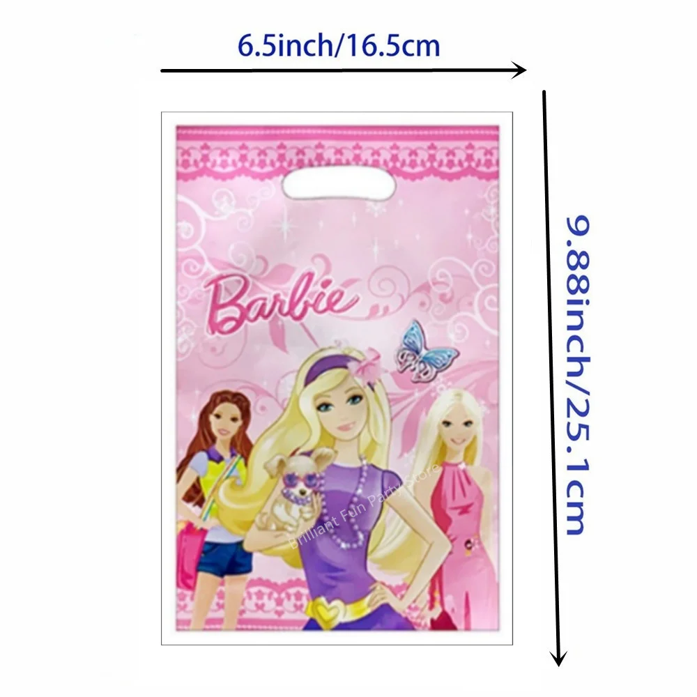 Decoraciones para fiesta de cumpleaños de Barbie, bolsa de caramelos con temática de princesa rosa, bolsa de regalo, suministros para fiesta de Baby