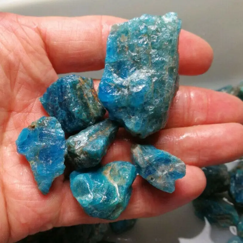 150g Natural Blue Apatite Crystal Stone Gravel Rough Healing Mineral Specimen Collection Room Decor