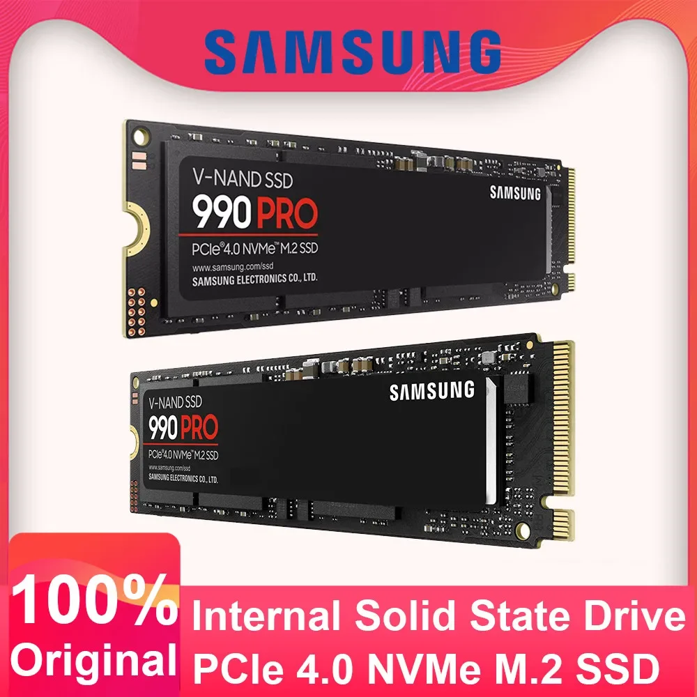 100% Original Samsung 990 Pro 1TB 2TB SSD Internal Solid State PCIe4.0 M.2 2280 NVMe 2.0 MLC Hard Disk SSD For Laptop Desktop PC