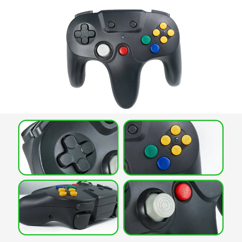 For N64 Gamepad Wireless N64 Controller with 2.4GHz Connection Compatible with All N64 Consoles