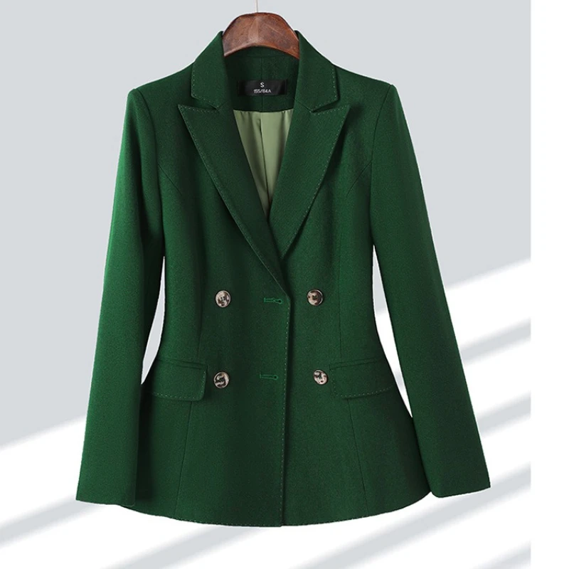 أزياء السيدات بدل رجالي رسمي المرأة مكتب الأعمال ملابس العمل السترة وبنطلون أخضر أسود كاكي 2 قطعة مجموعة بدلة الإناث