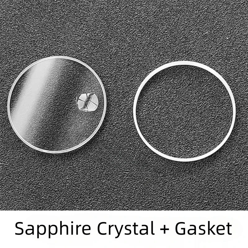 Date Window Watch Glass Round Flat Sapphire Timepiece Crystal with Gasket Watch Repair Part for 115200/115210/115234/115233