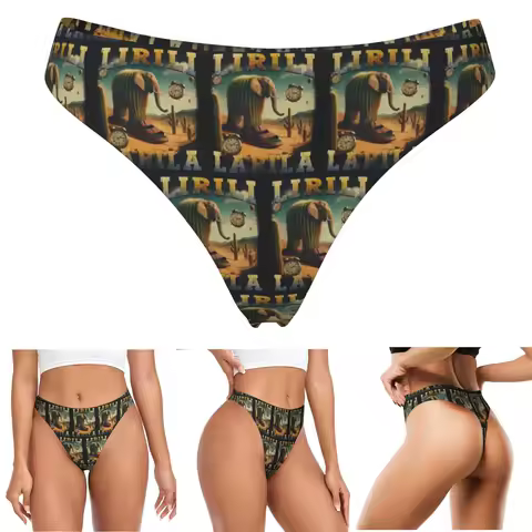 Custom Lirili Larila Funny Italian Brainrot Meme G-string Panties Breathable Women Stretch Thongs Comfort Underwear