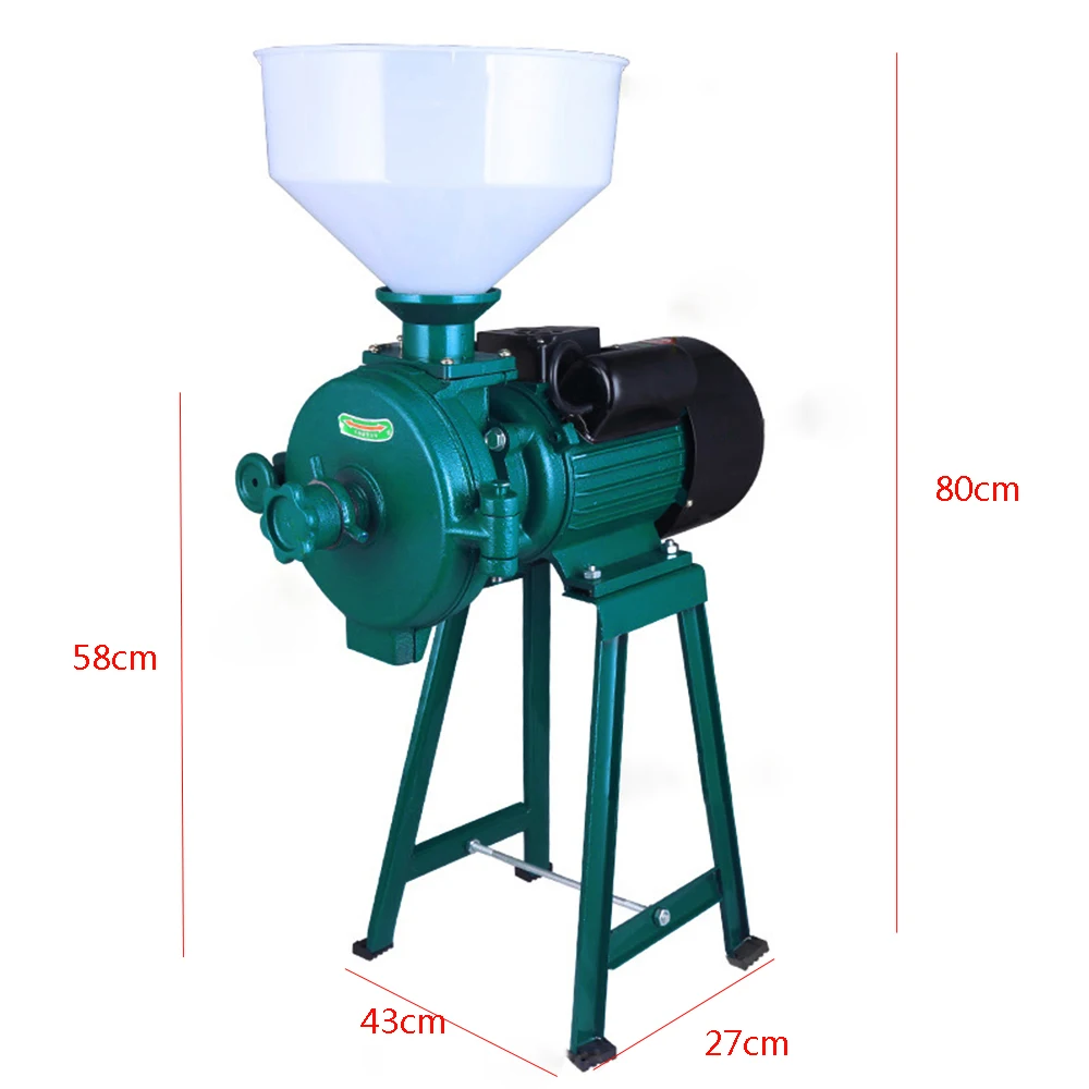 Elektrische Getreide-Trockenfräsmaschine, 220 V, Mühle, Getreide, Trockenmühle für Mais, Getreide und Reis, Elektrowerkzeuge