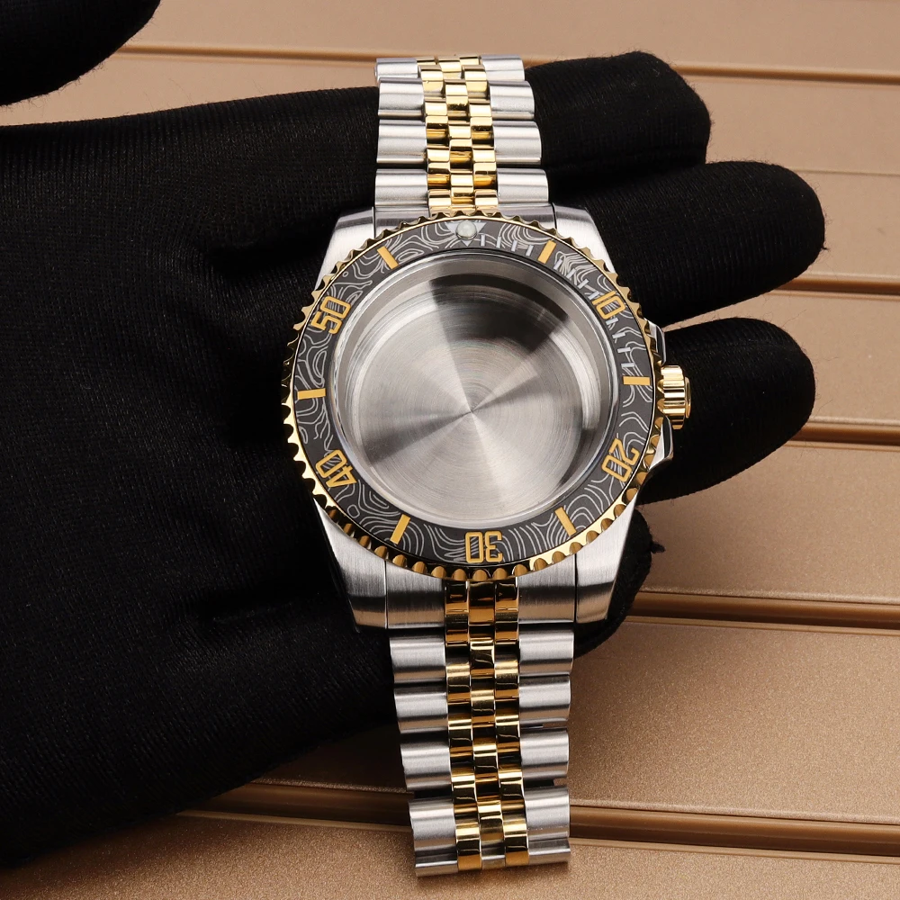 40mm Watch Cases SUB Mod Parts Sapphire Glass For NH35 NH36 NH34 Miyota 8215 ETA 2824 Movt Ceramic Bezel Insert Jubilee Bracelet